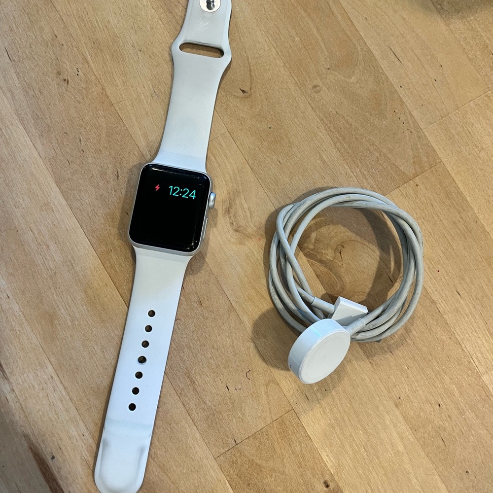 Apple Watch Series 3 38mm Smart Wearable Watch with White Band